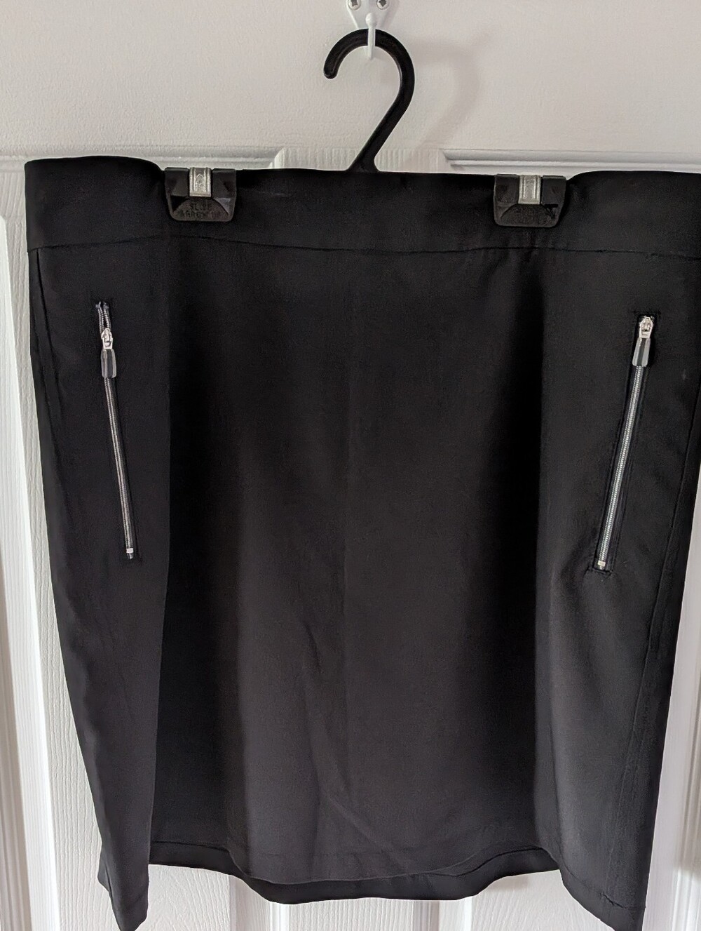 Renuar Black Skort with Silver Zipper Accents